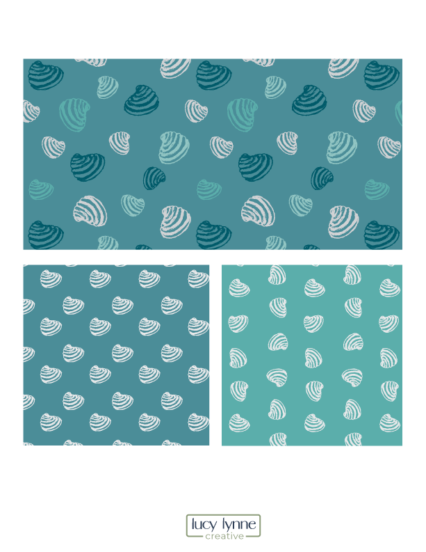 oysters one the half shell surface pattern design